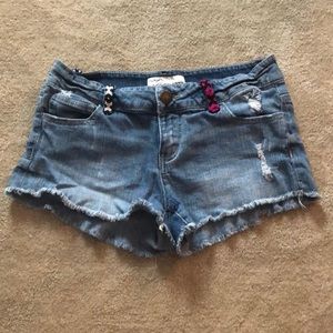 Denim Shorts with belt hook details